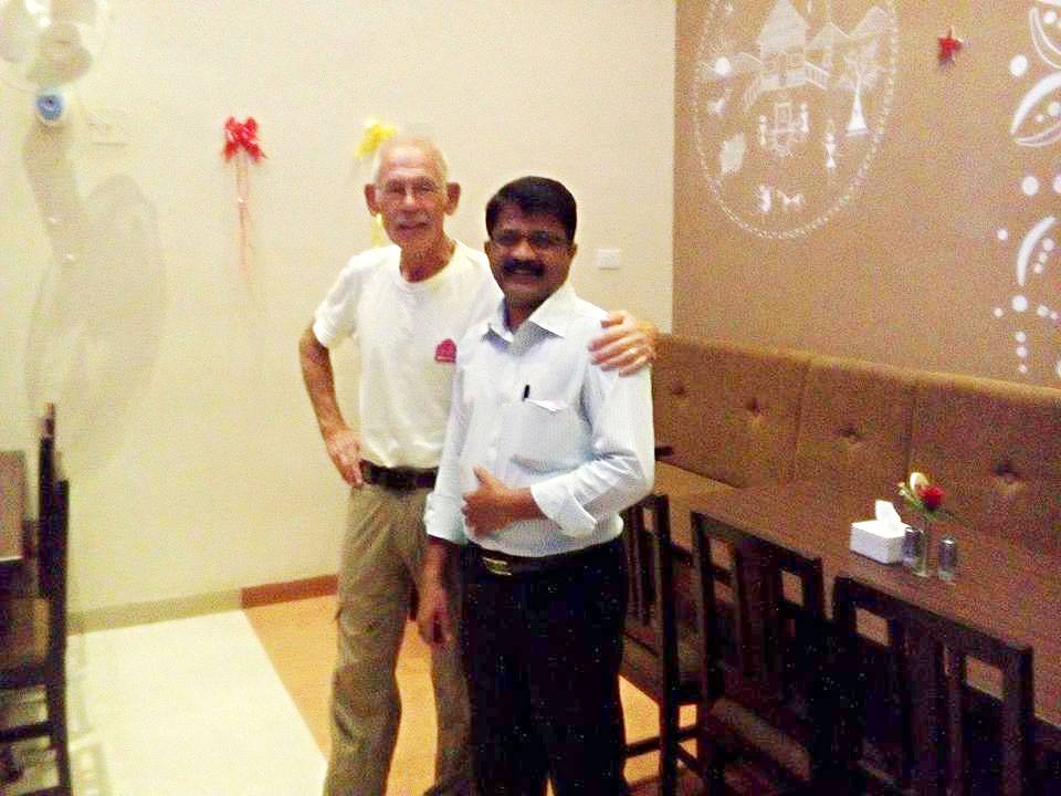 Veteran cyclist from Holland at Hotel Alankar Devgad